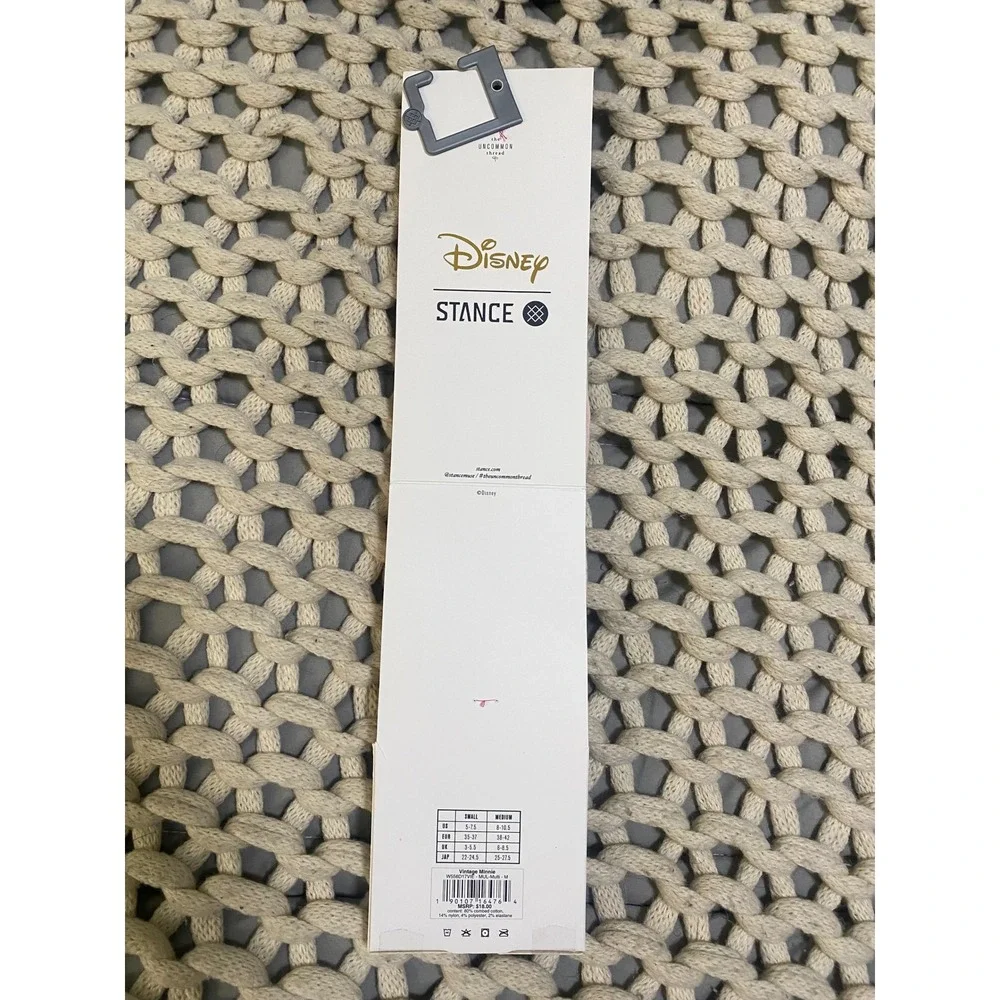 Stance Disney Vintage Minnie Mouse Crew Socks Womens Size M Pink Nostalgia New